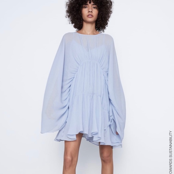 ZARA BNWT Draped Pleated Dress - Picture 7 of 10